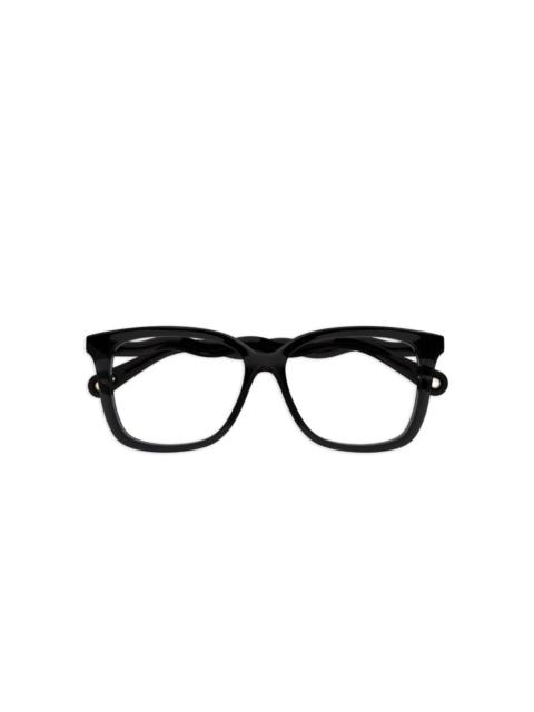 wavy-temple square glasses