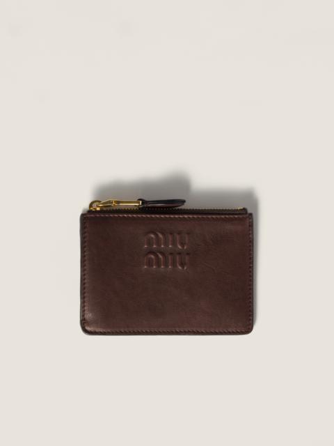 Nappa leather card holder