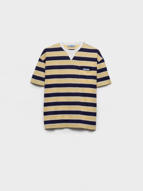 Bayadere striped lisle cotton T-shirt