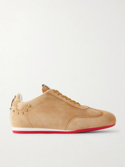 Eleonora Studded Leather-trimmed Suede Sneakers