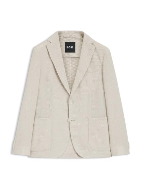 PATTERNED SLIM-FIT JACKET IN A COTTON BLEND