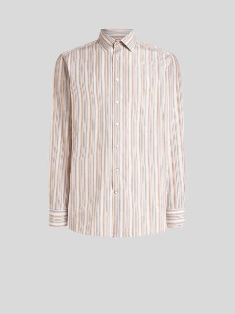 STRIPED COTTON SHIRT WITH PEGASO EMBROIDERY