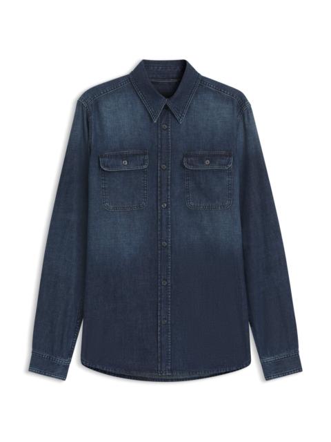 BECKHAM X BOSS SHIRT IN BLUE DENIM