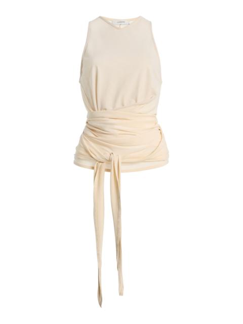 Jersey Wrap Top ivory