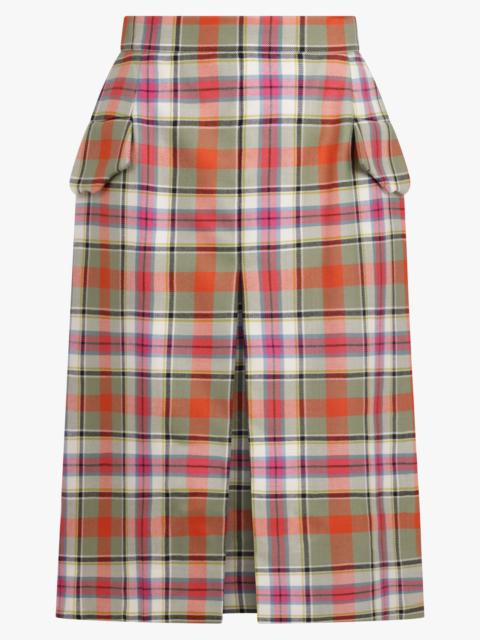 WAISTCOAT TARTAN MIDI SKIRT | MULTI
