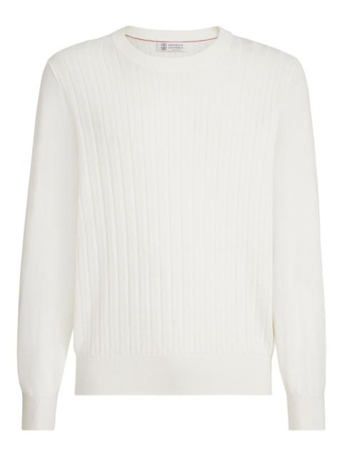 textured rib cotton sweater