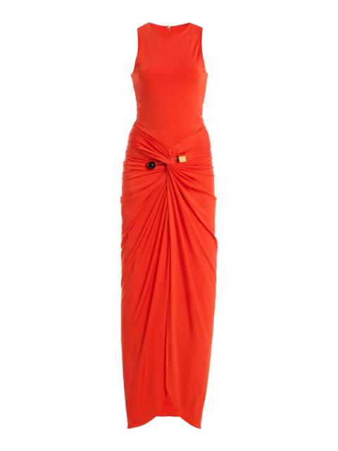 Exclusive Leni Draped Jersey Maxi Dress orange