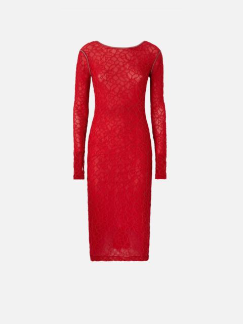 FITTED LACE DRESS WITH OPEN BACK