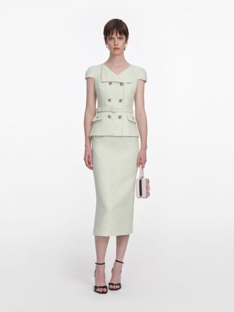 Lime Boucle Midi Dress