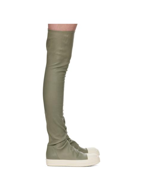 Green Hollywood Knee High Stocking Sneaks Tall Boots