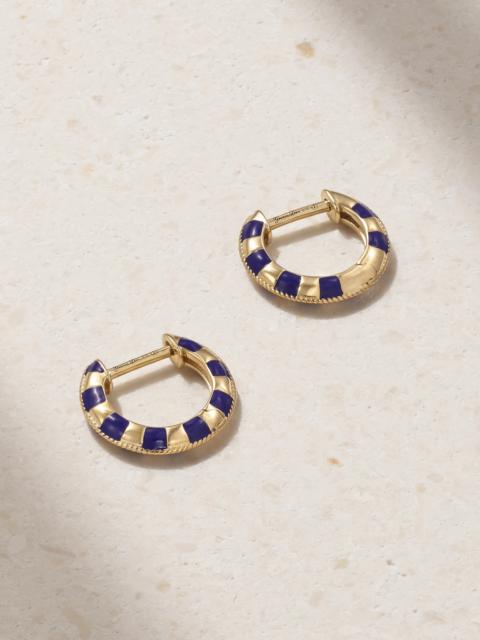 9-karat Gold Enamel Hoop Earrings
