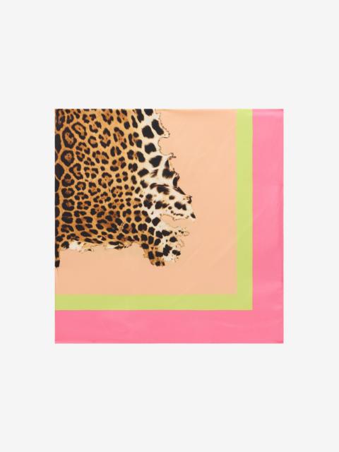 Silk Scarf with Cavalli Pop Print