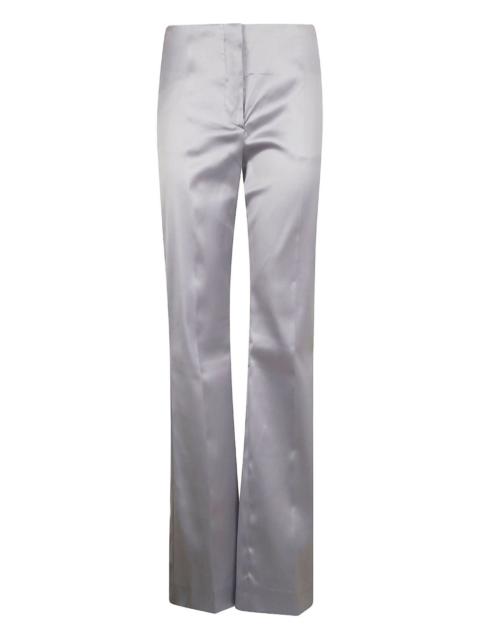 satin-finish tailored trousers