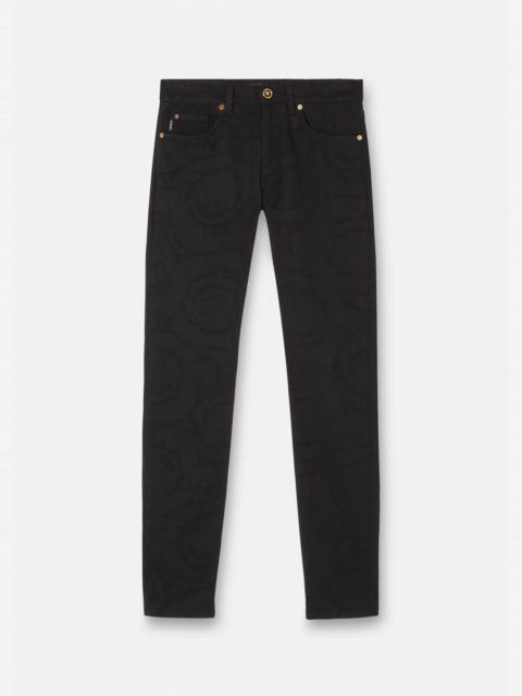 Barocco Jacquard Slim-Fit Jeans