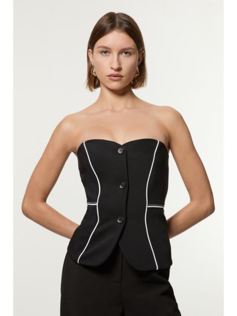 Tailored Contrast Tipped Stitch Detail Bandeau Waistcoat
