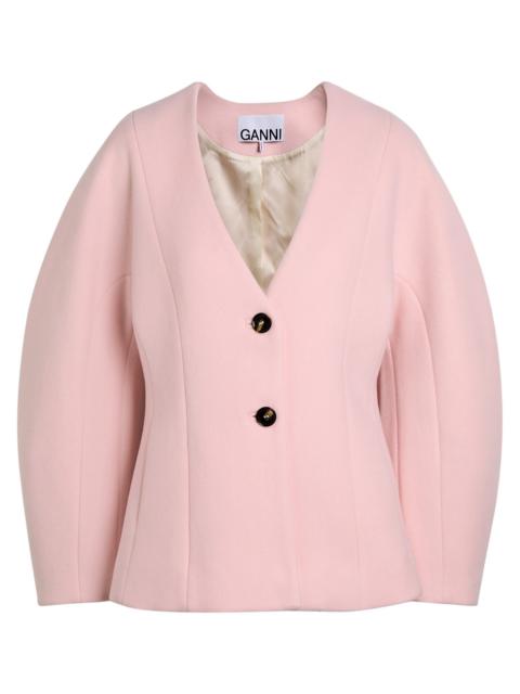 Ganni Peacoat Wool-blend Blazer