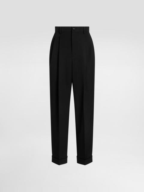 Wool gabardine trousers