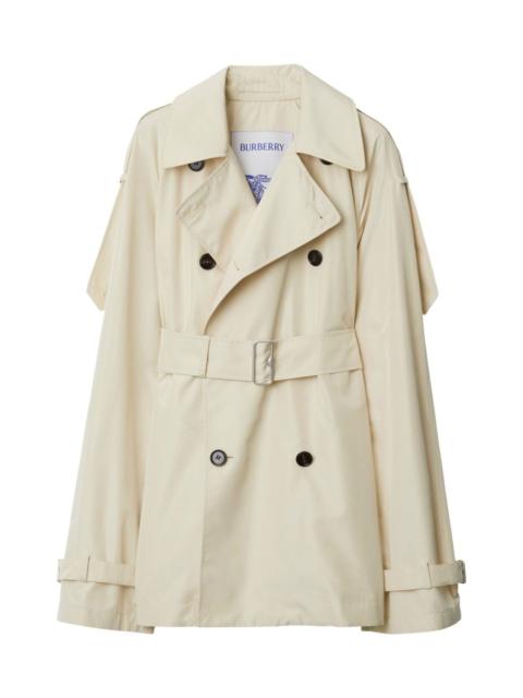 Silk short trench coat