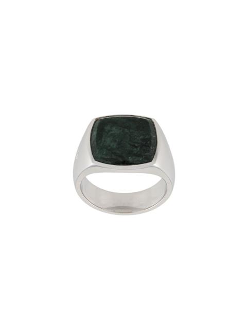 Cushion marble signet ring