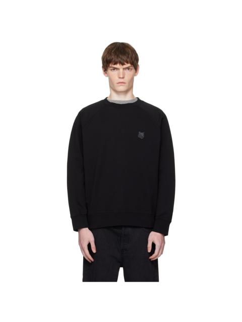 Black Bold Fox Head Patch Oversized Sweatshirt