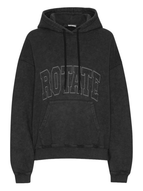 embroidered logo hoodie