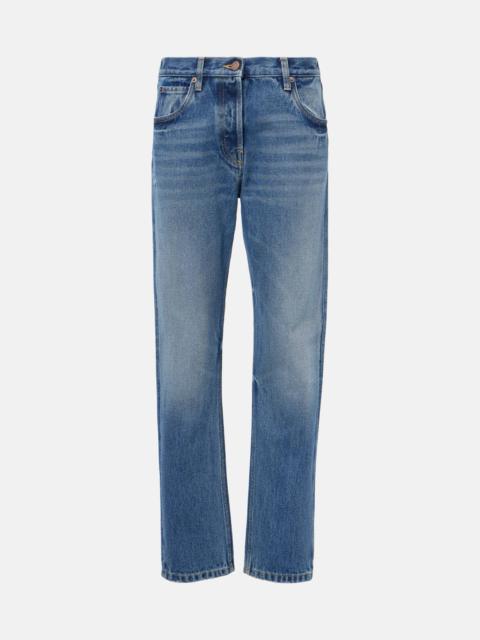 Mid-rise straight jeans