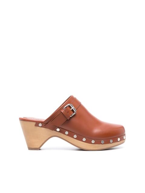 stud-decorated mid-heel mules