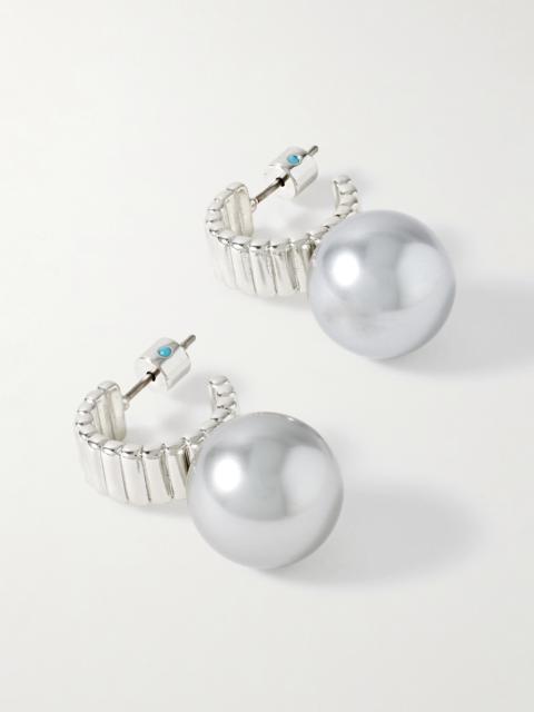 The Swan Silver-tone Faux Pearl Earrings