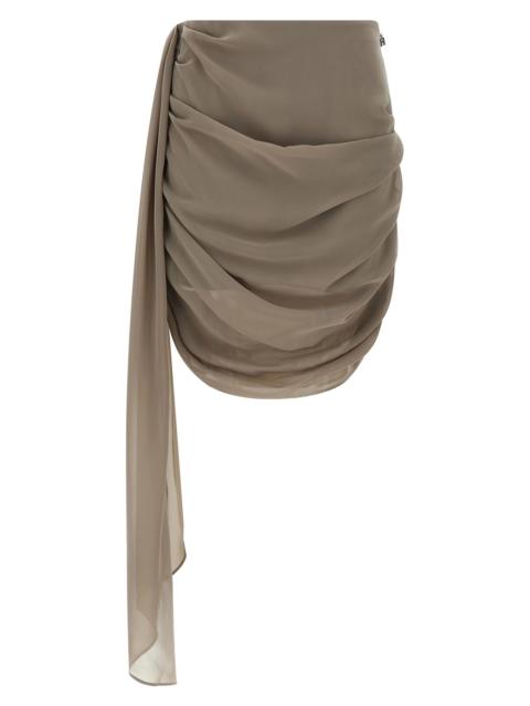 'Chiffon Draped' mini skirt