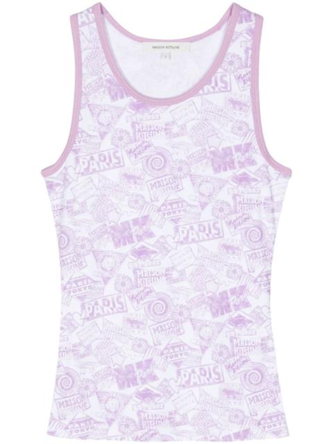 logo-print cotton tank top
