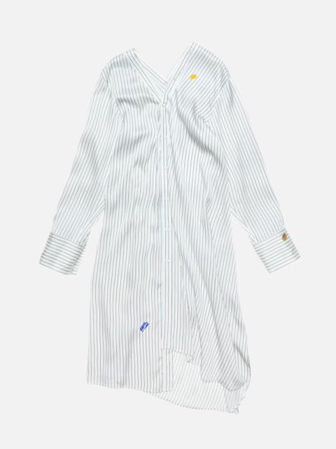 Asymmetric shirt dress - Blue/white