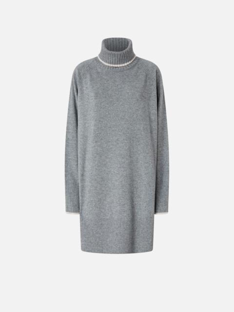 SHORT KNIT DRESS WITH HIGH NECK