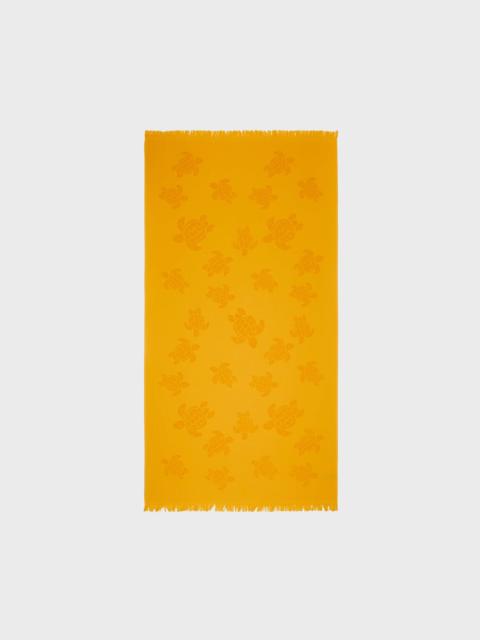 Beach Fouta in Organic Cotton Turtles Jacquard