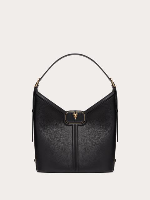 VLOGO LEATHER HOBO BAG IN GRAINY CALFSKIN