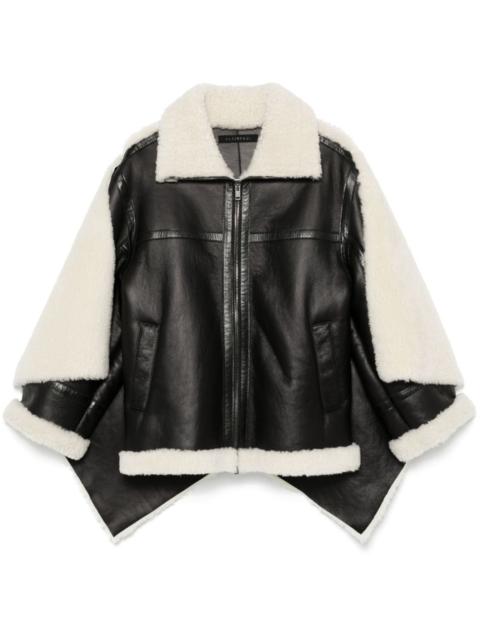shearling-cape jacket