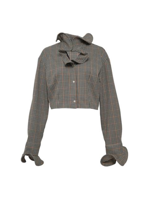 Camicia Ruffled Collar Cropped Blouse