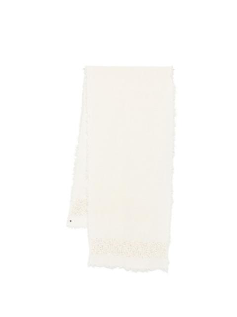 sequin-embellished fringed scarf