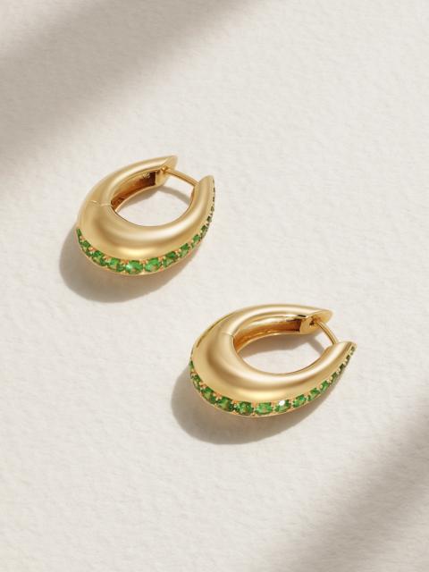 Chakra Icon 18-karat Gold Tsavorite Hoop Earrings