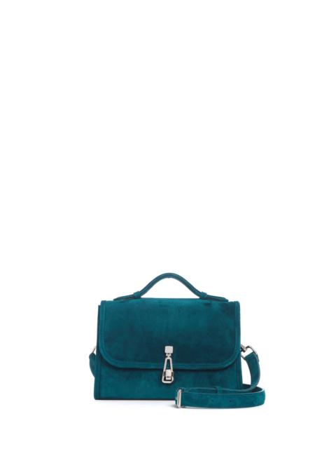 Small Leonora Flap Bag in Bottle Green Suede