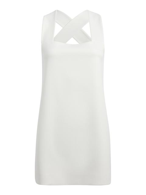 Mella Cross-Back Crepe-Satin Mini Dress white