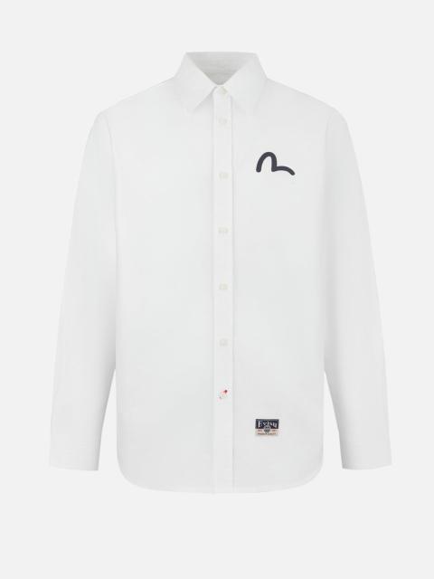 Seagull Embroidery Relax Fit Long Sleeve Oxford Shirt