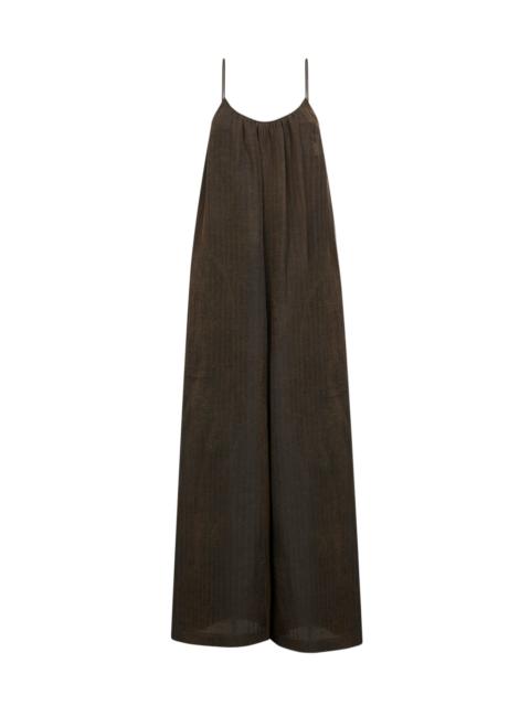 Dark brown chevron cupro Paul jumpsuit
