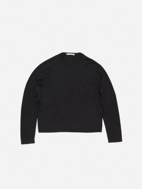 Crew neck jumper cashmere - Black