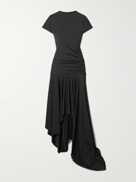 Cardozo Ruched Asymmetric Stretch-jersey Dress