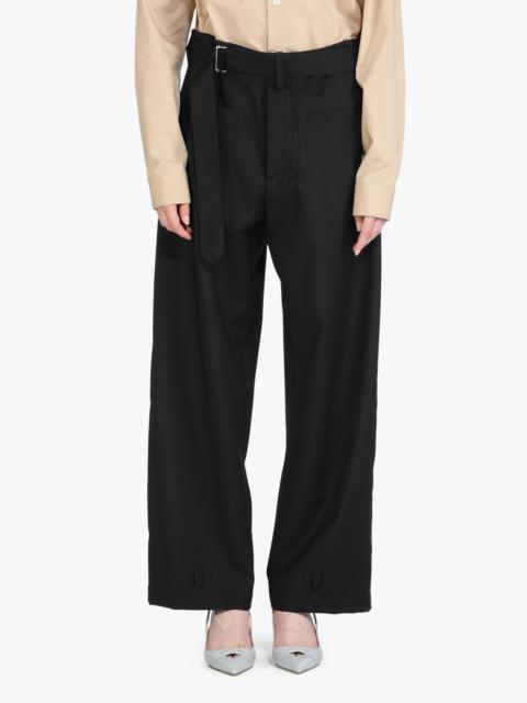 BELTED STRAIGHT-LEG TROUSERS