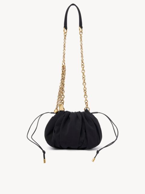 CHLOÉ PLISSÉ SHOULDER BAG WITH CHAIN IN NYLON