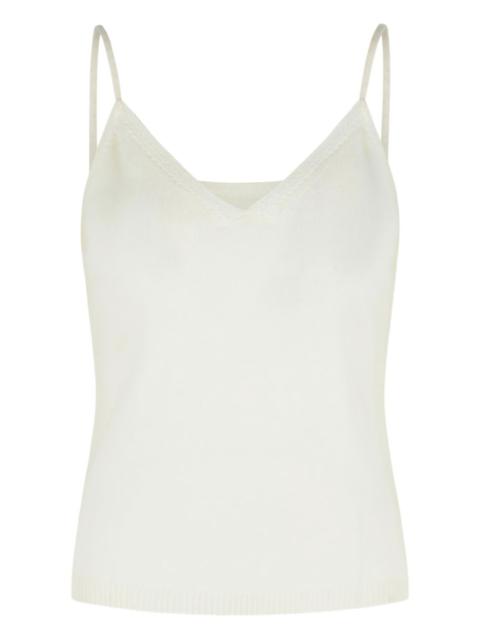 braided-strap cashmere tank top