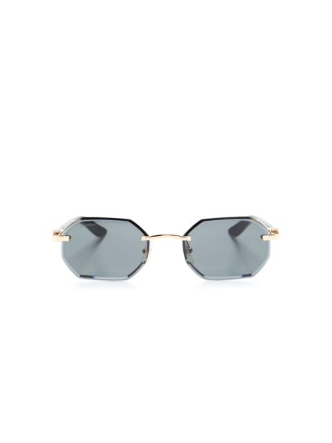 geometric rimless sunglasses