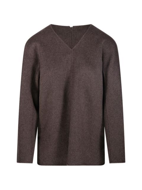 V-neck wool blouse