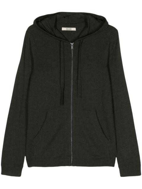zip-up wool hoodie
